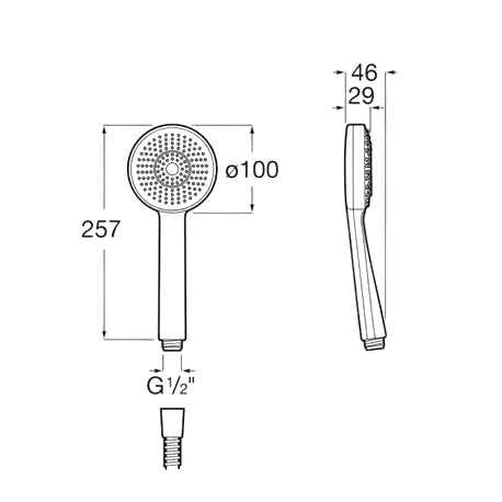Douchette Roca stella 1 jet dimensions