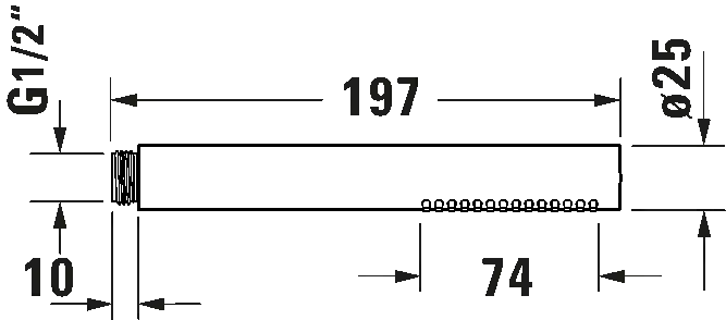Duravit Minusflow Douchette Stick dimensions